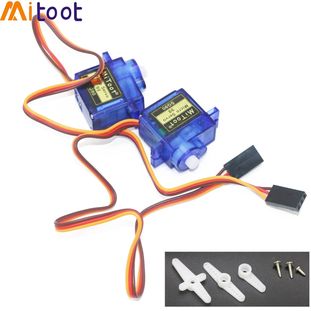 2pcs Mitoot Rc Mini Micro 9g 1.6KG Servo SG90 for RC 250 450 Helicopter Airplane Car Boat For Arduino 1