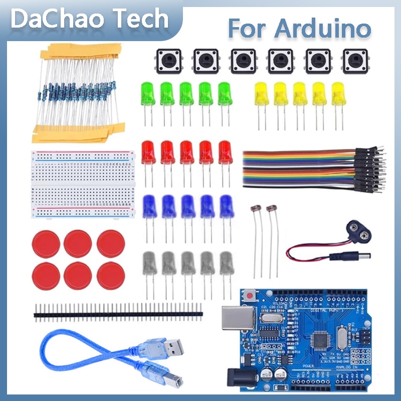 Starter Kit For UNO R3 Mini Breadboard LED Jumper Wire Button For Arduino Diy Kit School Education Lab 1