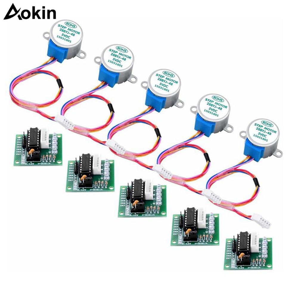 5 Set 28BYJ-48 ULN2003 5V Stepper Motor + ULN2003 Driver Board Suitable for Arduino Driver Test Module DIY Kit 1