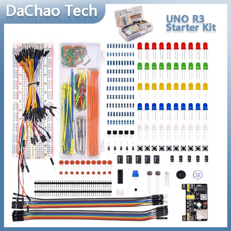 DIY Project Starter Kit For Arduino R3 UNO R3 Kit Electronic DIY Kit Electronic Component Set With Box 830 Tie-points Breadboard 1